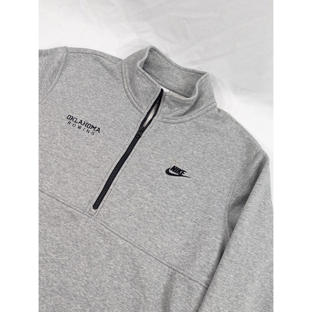 Nike Sportswear‎ Club Half Zip Pullover Sweatshirt  Men's Large Oklahoma Rowing